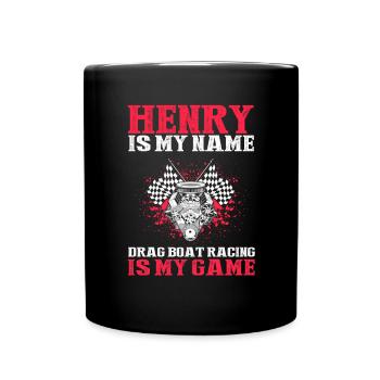 Drag boat design for racing boaters - Full Colour Mug - black - Front