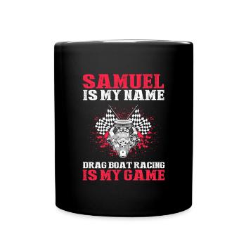Drag boat design for racing boaters - Full Colour Mug - black - Front