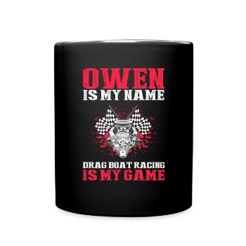 Drag boat design for racing boaters - Full Colour Mug - black - Front