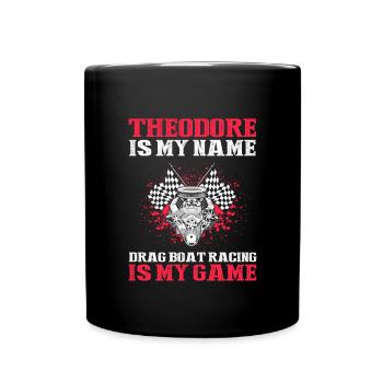 Racing boat design for drag boat racing - Full Colour Mug - black - Front
