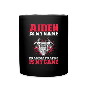 Speedboat Racing Design for Racing Boaters - Full Colour Mug - black - Front