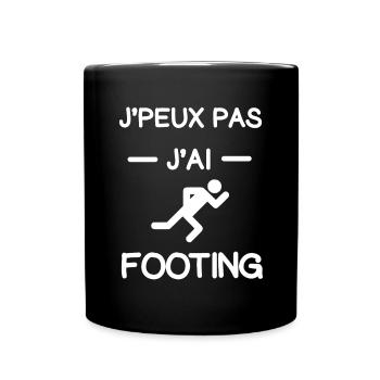 Je peux pas j'ai footing cadeau coureur - Mug uni - noir - Devant