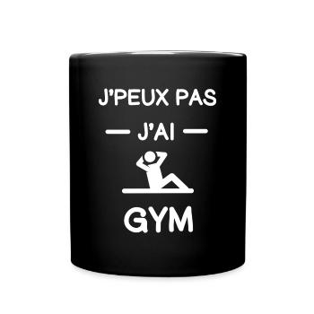 Je peux pas j'ai gym cadeau gymnaste - Mug uni - noir - Devant