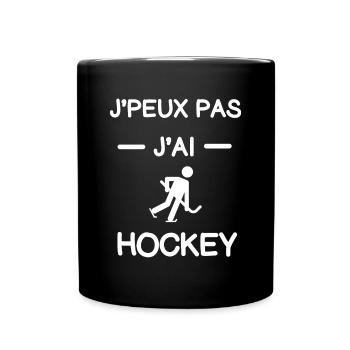 Je peux pas j'ai hockey cadeau hockeyeur - Mug uni - noir - Devant