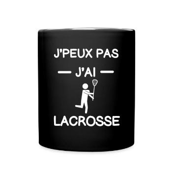 Je peux pas j'ai lacrosse cadeau hockeyeur - Mug uni - noir - Devant