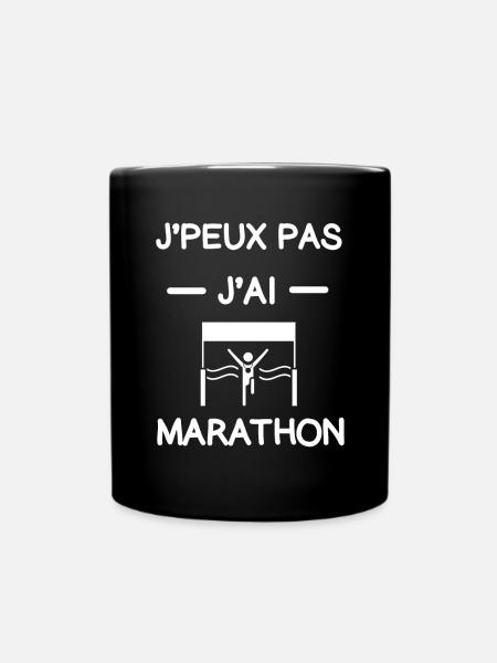 Je peux pas j'ai marathon cadeau coureur - Mug uni - noir