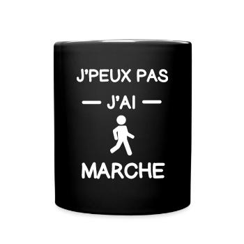 Je peux pas j'ai marche cadeau marcheur - Mug uni - noir - Devant