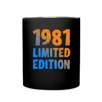 1981 Limited Edition Geburtstag Geschenk Frau Mann - Tasse einfarbig - Schwarz - Vorne
