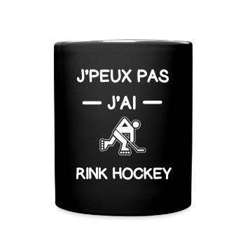 Je peux pas j'ai rink hockey cadeau hockeyeur - Mug uni - noir - Devant