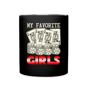 Poker Cartes de Poker Femmes Joueurs de Poker - Mug uni - noir - Devant