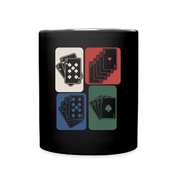 Poker retro poker cartes joueurs de poker - Mug uni - noir - Devant