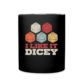 RPG D20 Dice Tabletop Role-playing Game - Full Colour Mug - black - Front