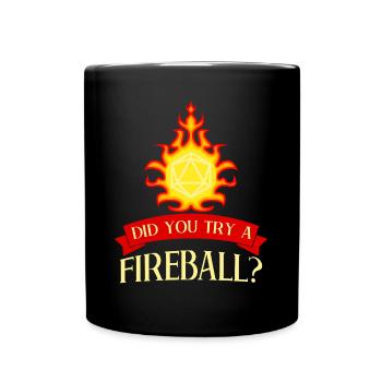 RPG D20 Fireball Tabletop Role-playing Game - Full Colour Mug - black - Front