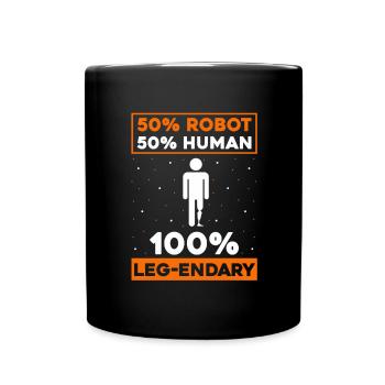 Beinprothesendesign und Beinprothesen - Tasse einfarbig - Schwarz - Vorne