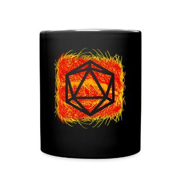 D20 Dice RPG Tabletop Board Game - Full Colour Mug - black - Front