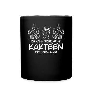 Kaktus Gärtner Kakteen - Tasse einfarbig - Schwarz - Vorne
