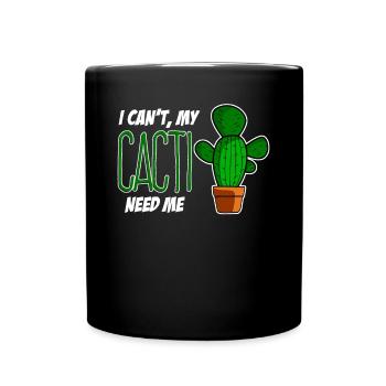 Kaktus Garten Gärtner Kakteen - Tasse einfarbig - Schwarz - Vorne
