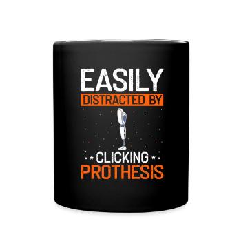 Artificial limb design for leg prosthesis - Full Colour Mug - black - Front