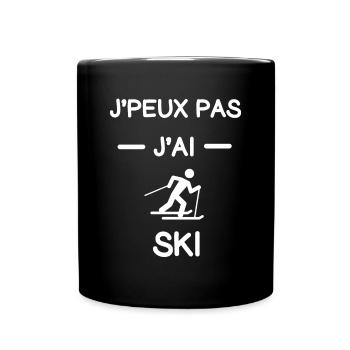 Je peux pas j'ai ski cadeau skieur - Mug uni - noir - Devant