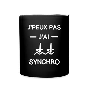 Je peux pas j'ai synchro cadeau nageur - Mug uni - noir - Devant