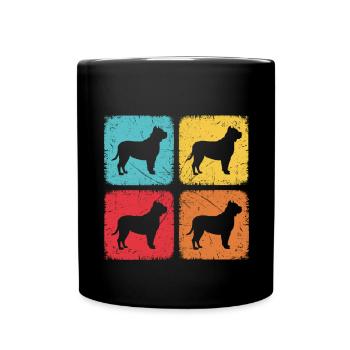 Quadratischer Retro-Hund - Tasse einfarbig - Schwarz - Vorne