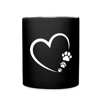 Paw heart - Full Colour Mug - black - Front