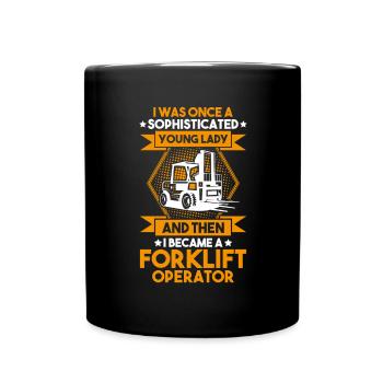 Staplerfahrer Gabelstaplerfahrer Forklift Operator - Tasse einfarbig - Schwarz - Vorne