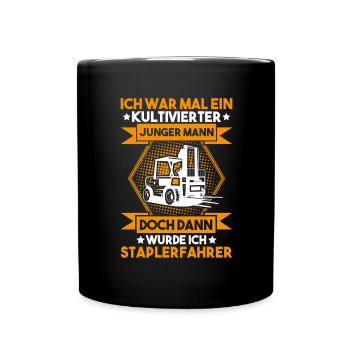 Staplerfahrer Gabelstaplerfahrer Forklift Operator - Tasse einfarbig - Schwarz - Vorne