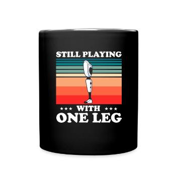 Artificial limb design for leg prosthesis - Full Colour Mug - black - Front