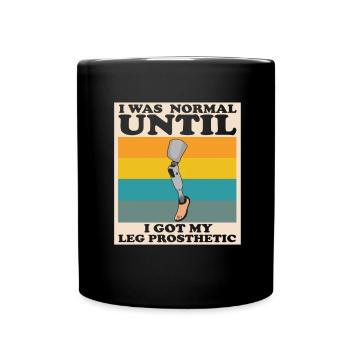 Artificial leg design for leg prostheses - Full Colour Mug - black - Front