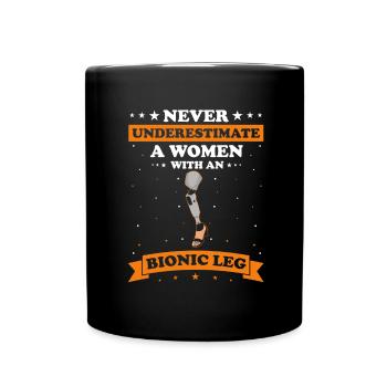Artificial limb design for leg prosthesis - Full Colour Mug - black - Front