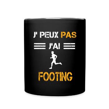 Je peux pas j'ai footing cadeau coureur - Mug uni - noir - Devant
