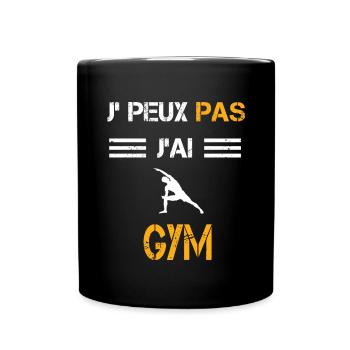 Je peux pas j'ai gym cadeau gymnaste - Mug uni - noir - Devant