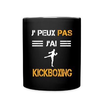 Je peux pas j'ai kickboxing cadeau kickboxeur - Mug uni - noir - Devant