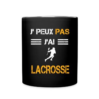 Je peux pas j'ai lacrosse cadeau hockeyeur - Mug uni - noir - Devant