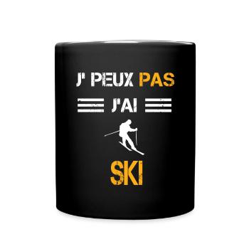 Je peux pas j'ai ski cadeau skieur - Mug uni - noir - Devant