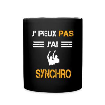 Je peux pas j'ai synchro cadeau nageur - Mug uni - noir - Devant
