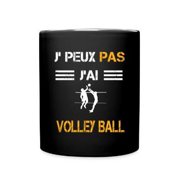 Je peux pas j'ai volleyball cadeau volleyeur - Mug uni - noir - Devant