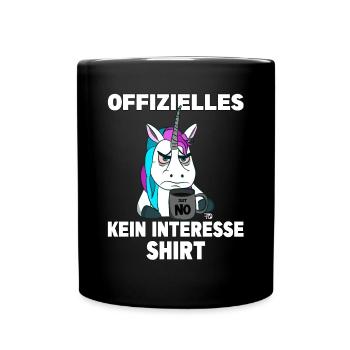 böses Einhorn mit Tasse ein kein Interesse - Tasse einfarbig - Schwarz - Vorne
