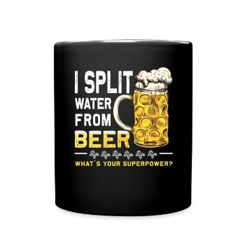Lustiges Geteiltes Wasser Aus Bier - Tasse einfarbig - Schwarz - Vorne