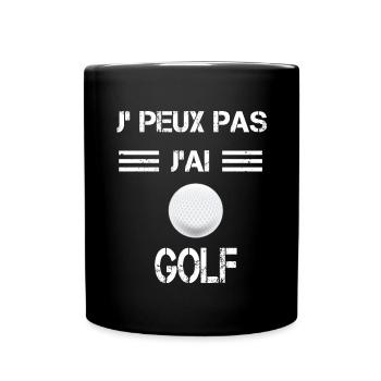 Je peux pas j'ai golf balle - Mug uni - noir - Devant