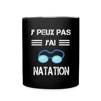 Je peux pas j'ai natation lunettes - Mug uni - noir - Devant