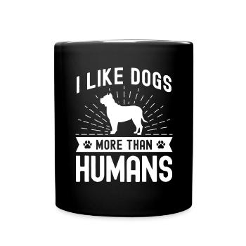 J’aime les chiens plus que les gens - Mug uni - noir - Devant