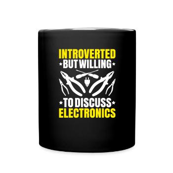 Elektroniker Elektriker Electrician Lineman - Tasse einfarbig - Schwarz - Vorne