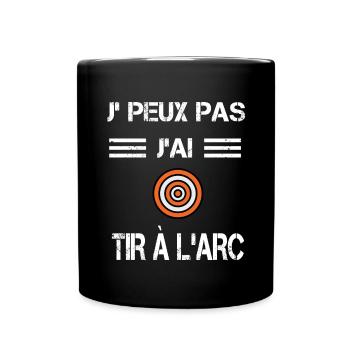 Je peux pas j'ai tir à l'arc cible - Mug uni - noir - Devant