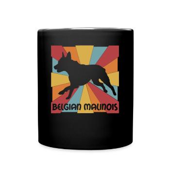 Belgian Molinois Retro Schäferhund - Tasse einfarbig - Schwarz - Vorne