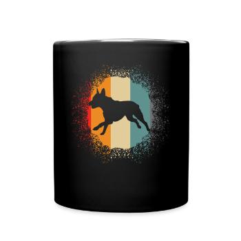 Belgian Molinois Retro - Tasse einfarbig - Schwarz - Vorne