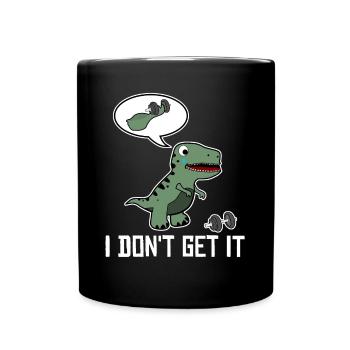 T-Rex Bodybuilder Bodybuilding - Tasse einfarbig - Schwarz - Vorne