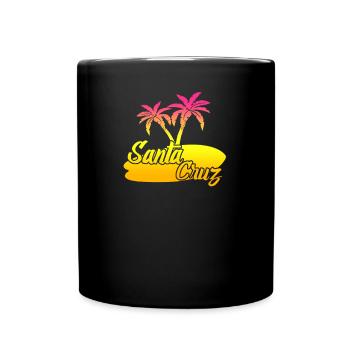 Santa Cruz Surfing Surfboard - Full Colour Mug - black - Front