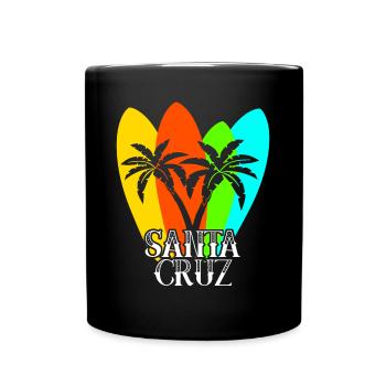Surfboard Santa Cruz Surfer - Full Colour Mug - black - Front